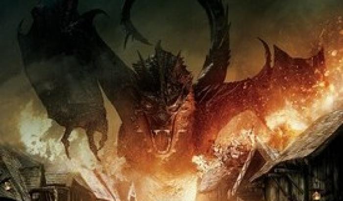 Smaug contro Bard nel poster de «La battaglia delle cinque armate»