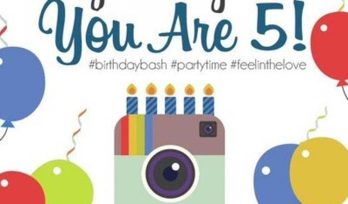 Buon quinto compelanno Instagram