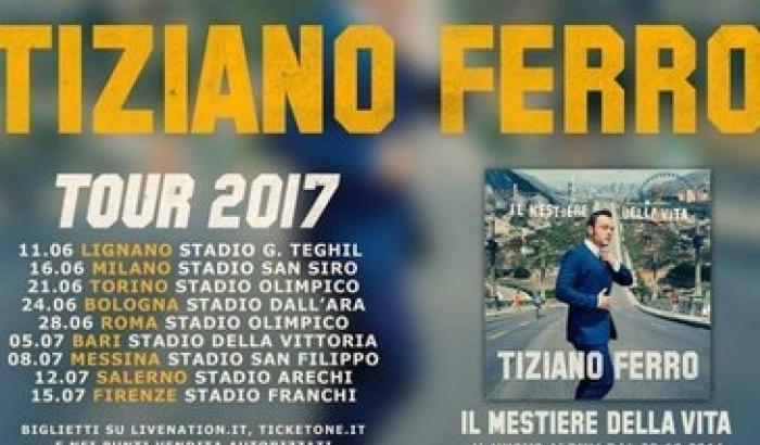 Tiziano Ferro nel 2017 torna negli stadi