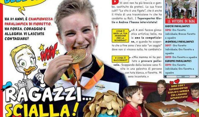 Bebe Vio diventa un fumetto per Topolino: simbolo di gioia per i lettori