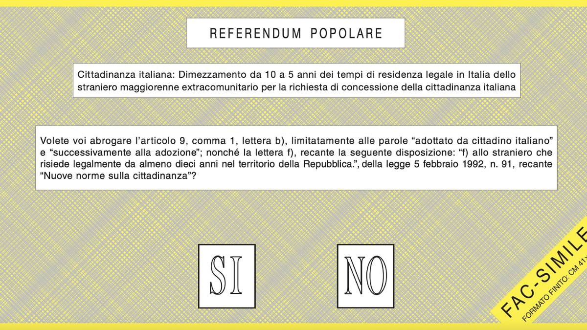 È sulla cittadinanza italiana il quinto quesito del referendum